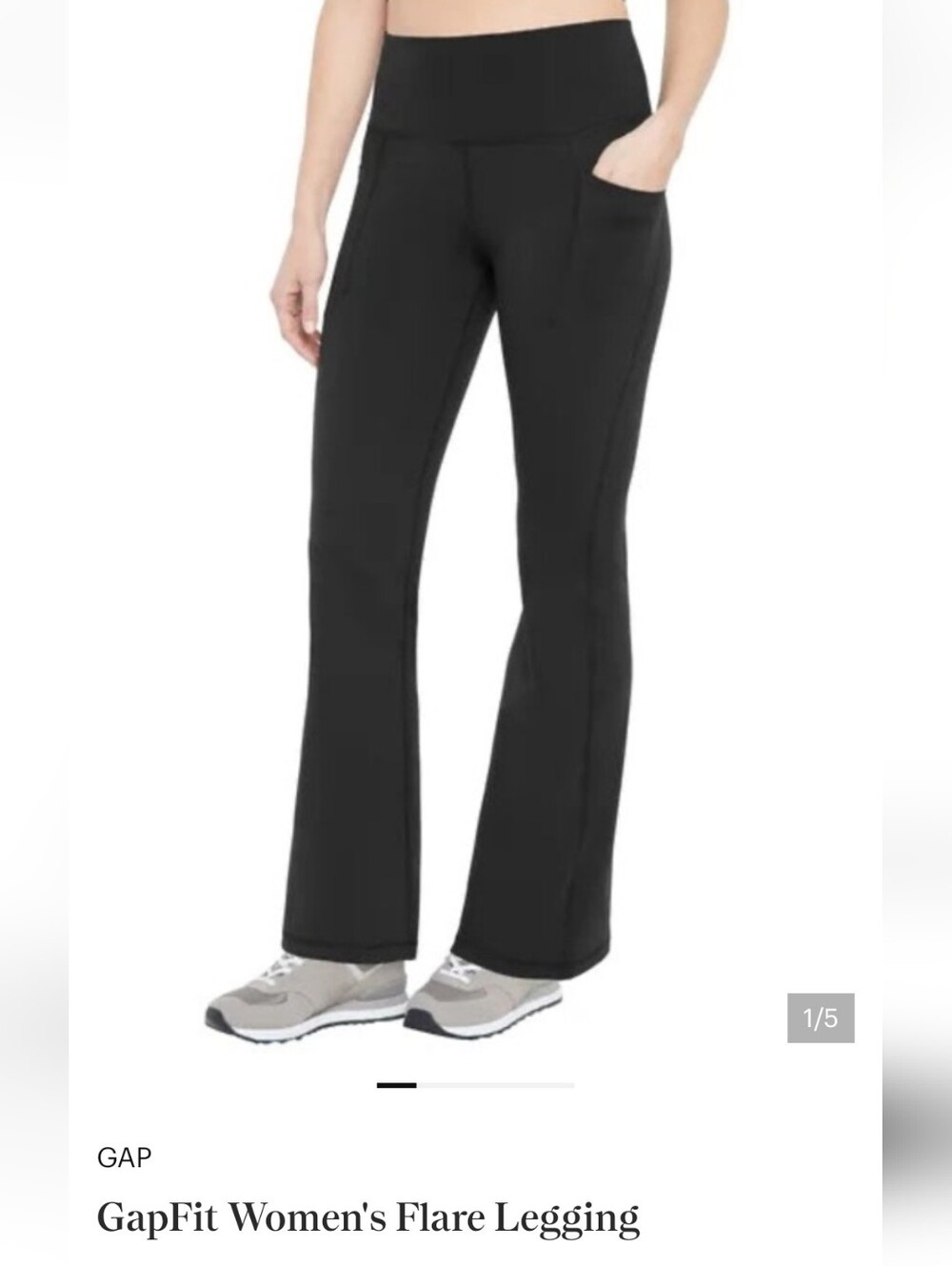 GAP Black Flare Leggings with Side Pockets